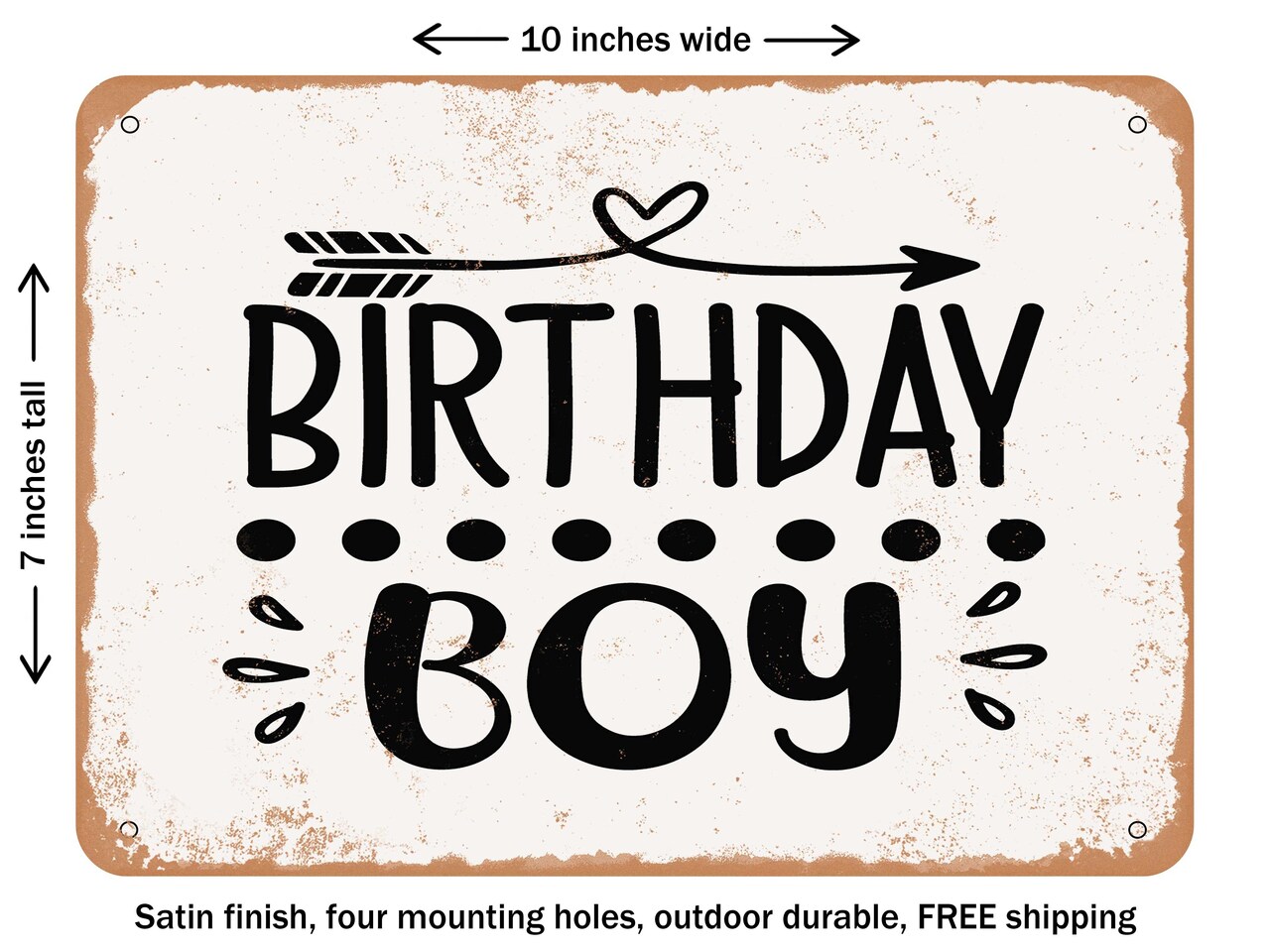 DECORATIVE METAL SIGN - Birthday Boy - 2 - Vintage Rusty Look